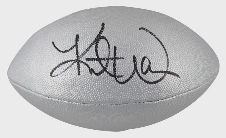 Kurt Warner Signed Wilson Replica Duke Metallic Silver Football - Autographed Rams NFL MVP Collectible
