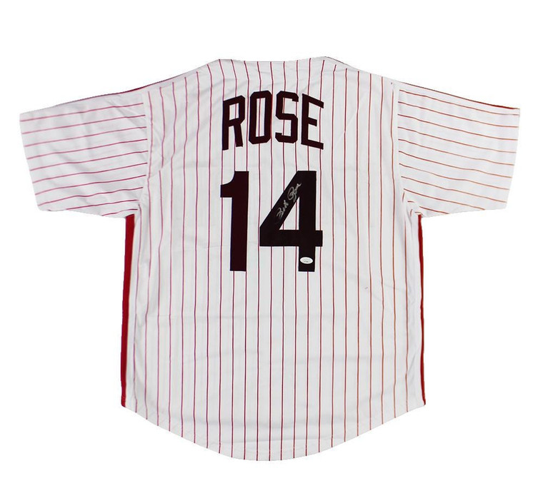 Pete Rose Signed Phillies Pinstripe Jersey – Autographed Baseball Memorabilia
