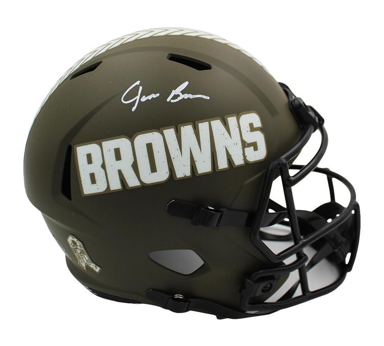 Jim Brown Signed Cleveland Browns Salute to Service Speed Helmet (Autographed Memorabilia)