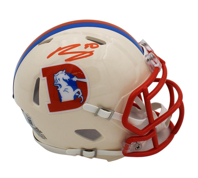 Bo Nix Signed Denver Broncos Speed Retro Mini Helmet (Autographed Memorabilia)