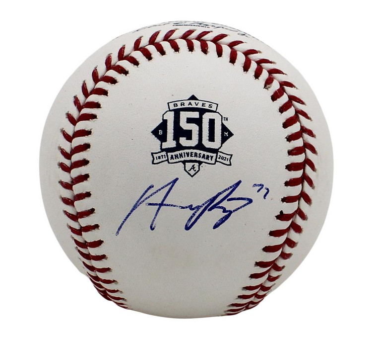 Austin Riley Signed Braves 150th Anniversary Baseball (MLB Memorabilia)
