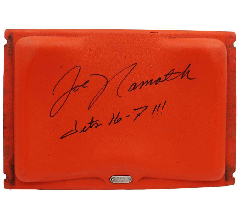 Joe Namath Signed Orange Bowl Seatback: Jets 16-7 Super Bowl III Memorabilia
