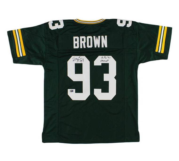 Gilbert Brown Signed Green Bay Custom Green Jersey SB XXXI Champs Inscription Autographed Packers Memorabilia Fan Gift
