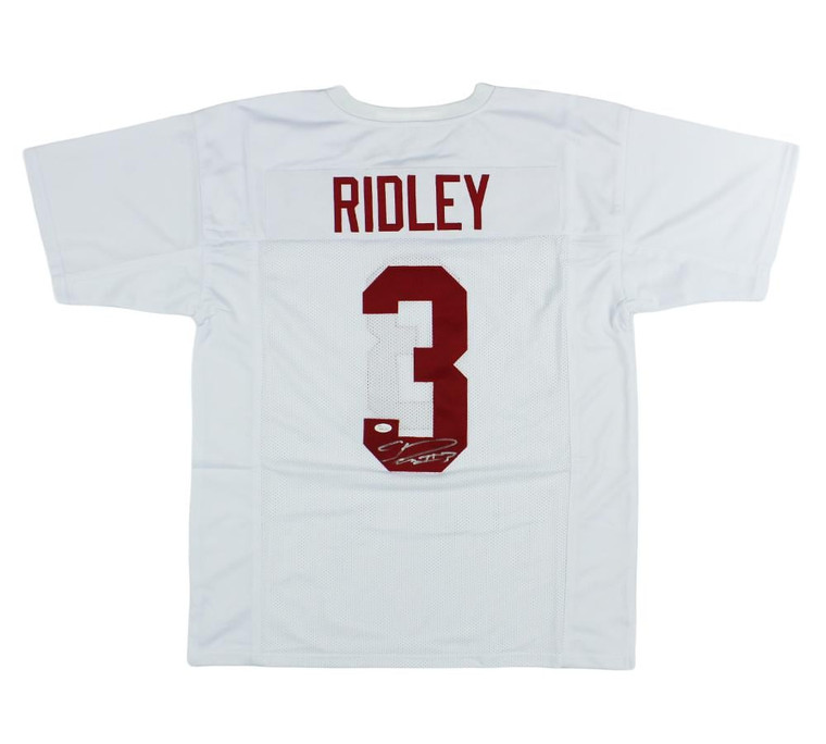 Calvin Ridley Signed Alabama White Jersey, Crimson Tide Memorabilia (Hologram Authenticated)
