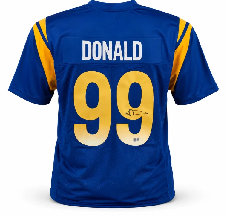 Aaron Donald Signed Rams Blue Custom Jersey (XL)