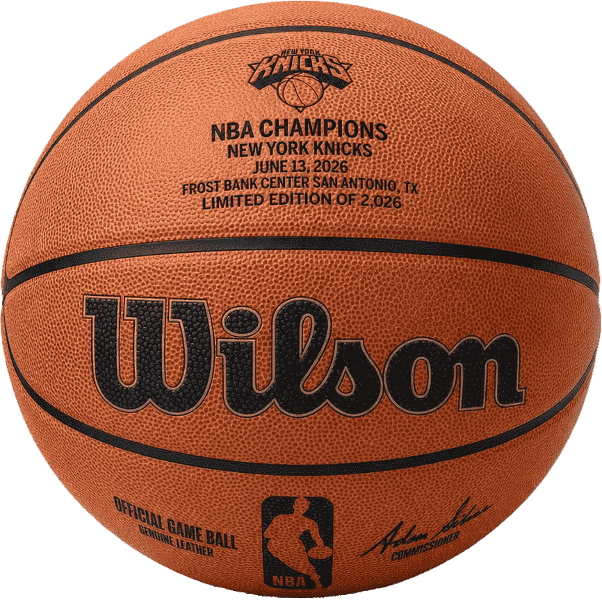 New York Knicks 2026 NBA Championship Official Basketball, laser-engraved limited edition