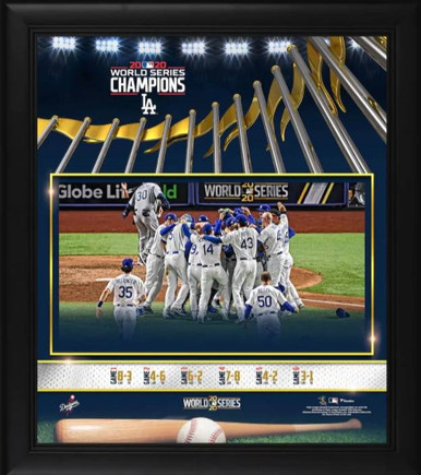 Buy LA Dodgers Framed Autographed 2020 World Series Champions Rawlings  World Series Logo 4 Baseball Shadowbox