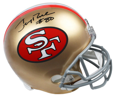 : Jerry Rice Autographed San Francisco 49ers Flat White Replica  Full-Size Football Helmet - BAS COA : Collectibles & Fine Art