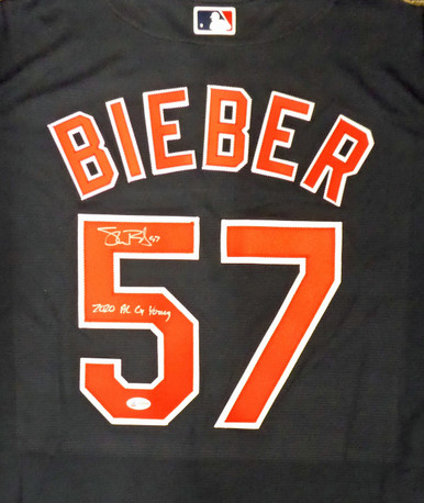 Shop Shane Bieber Cleveland Indians Signed Gray Nike Jersey Size