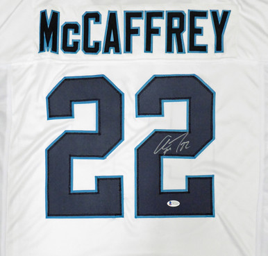 Christian McCaffrey Carolina Panthers Autographed Blue Custom