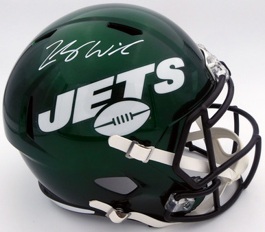 Shop Zach Wilson New York Jets Signed Lunar Eclipse White Full Size Replica  Speed Helmet