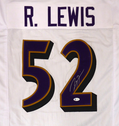 Ray Lewis Autographed Baltimore Ravens Black Jersey Framed BAS Signed  Memorabilia