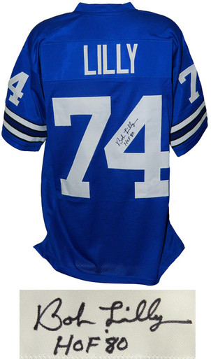 BOB LILLY AUTOGRAPHED DALLAS COWBOYS THROWBACK