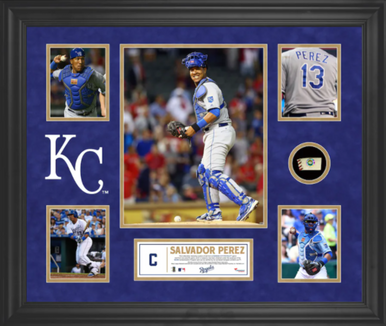 Autographed/Signed Salvador Perez Kansas City Blue Baseball Jersey