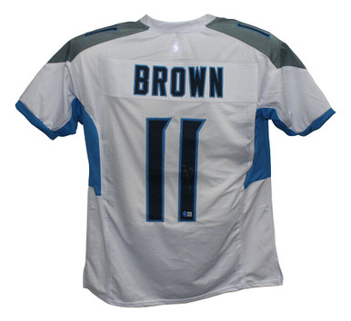 AJ Brown Autographed/Signed Pro Style Blue XL Jersey Beckett BAS