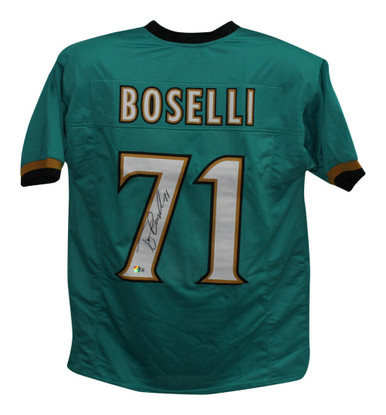 Men's Majestic Tony Boselli Teal Jacksonville Jaguars Hall of Fame Name &  Number T-Shirt