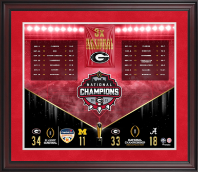 2) 2022 Georgia Bulldogs 2021 Atlanta Braves Framed Championship