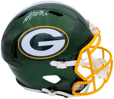 Shop Davante Adams Green Bay Packers Signed Flash Green Full Size Replica  Speed Helmet