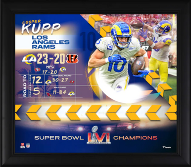 Shop Cooper Kupp Los Angeles Rams Super Bowl LVI Champions Deluxe Framed  Signed Action Photograph with SB LVI MVP Inscription