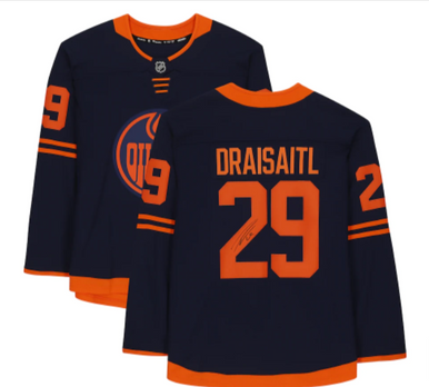 Leon Draisaitl, Edmonton Oilers, Handsigniertes Navy Alternate