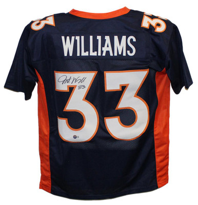 avonte Williams Denver Broncos Autographed/Signed Pro Style Blue XL Jersey