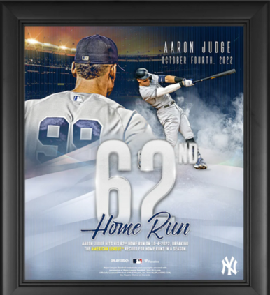 Aaron Judge New York Yankees Fanatics Authentic American League Home Run  Record Deluxe Framed Autographed 16'' x 20'' Photograph