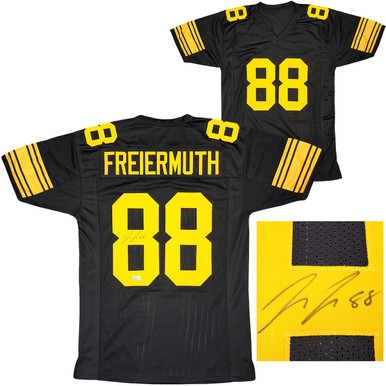 Sports Integrity Pat Freiermuth Signed Custom Black/Yellow Pro Style Football Jersey BAS Itp