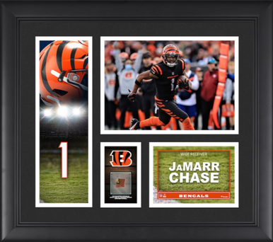 Ja'Marr Chase Cincinnati Bengals Fanatics Authentic Framed 15 x 17 NFL  Single Game Rookie Receiving Record Collage