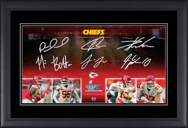 Lot - 1970 Kansas City Chiefs Super Bowl IV Multi Signed & Framed Team Photo