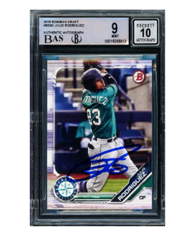 Julio Rodriguez Autographed 2019 1st Bowman Paper Rookie Card 