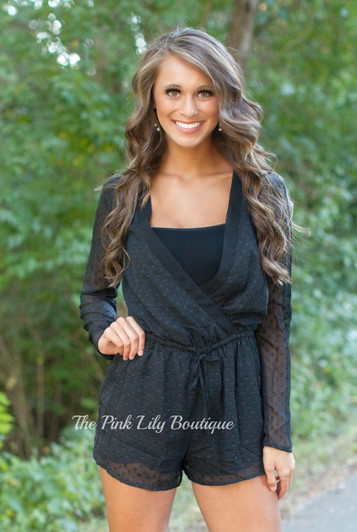 Dots For Days Black Romper