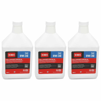 TORO Toro Snow Oil 0W30 Synthetic - 20 oz 38913 Pack(x3) For 38754 Snow Blower