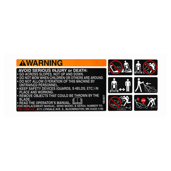 1048589 DECALWARNING TORO Genuine OEM Part