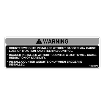 1060871 DECALWARNING COUNTERWEIGHT TORO Genuine OEM Part