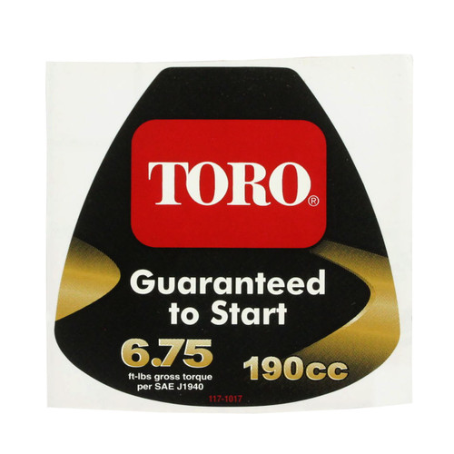 TORO - 117-1017 - DECAL - Original Part