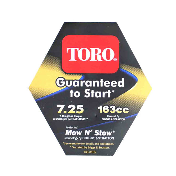 TORO - 133-8105 - DECAL-SHROUD - Original Part - Image 1