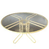 Modern Round "Kailua" Glass & Tubular Steel Patio Table by Brown Jordan