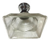 Stepped Holophane Square Pendant Chrome Ceiling Light