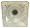 Stepped Holophane Square Pendant Chrome Ceiling Light