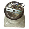 Stepped Holophane Square Pendant Chrome Ceiling Light