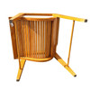 Bespooke Scandinavian Modern Blonde Slat Wood "Staple" Arm Lounge chair