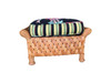 Large "Big Daddy" Woven Wicker Lounge Chair with Matching Ottoman