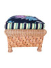 Large "Big Daddy" Woven Wicker Lounge Chair with Matching Ottoman