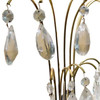 Art Deco Brass Hollywood Regency Palm Leaf Wall Sconce W/ Crystal Arms