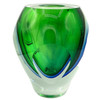 Blue & Green Lead Glass Bud Vase By Kosta Boda For Fifth Avenue NYC