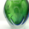 Blue & Green Lead Glass Bud Vase By Kosta Boda For Fifth Avenue NYC