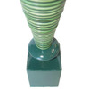 Mid-Century Ceramic Geometric Spiral Cone Table Lamp by Rembrandt, Pair