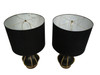 Large Midcentury Pottery Gold Tone Chain Lamps with Shade