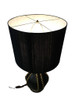 Large Midcentury Pottery Gold Tone Chain Lamps with Shade