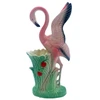 Mid-century "Lovers" Pink Flamingo Ceramic Tabletop Vase Set By Leftons